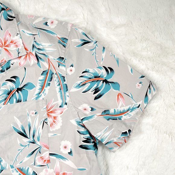 Gap Shirt Men Short Sleeve Hawaiian Button Down Shirt - Picture 4 of 8